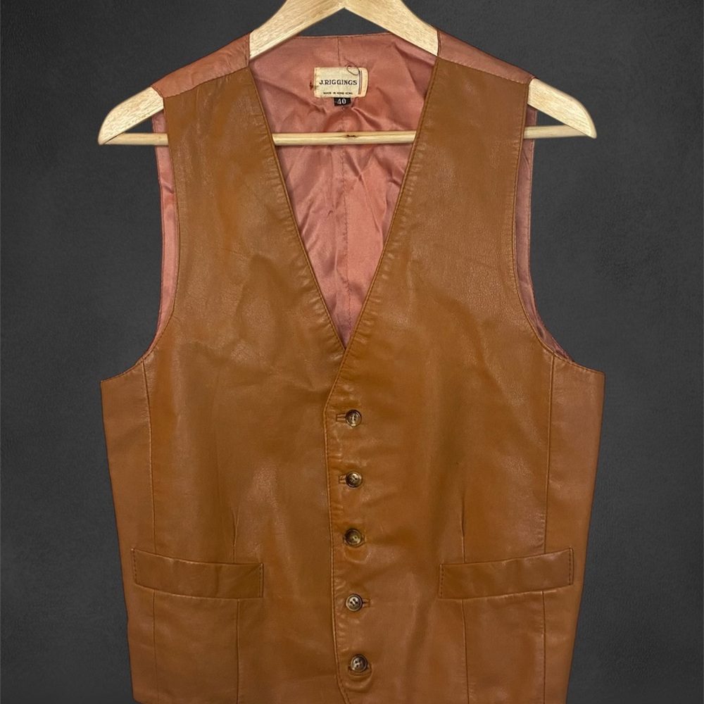 J. Riggins Vintage Brown Leather Vest